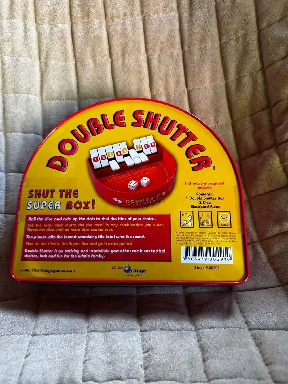Double Shutter Board Game Blue Orange Shut The Super Box Tin